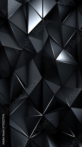 Shadowed Polygons on Dark Background. Multifaceted polygons casting shadows, creating a 3D effect on a dark surface.