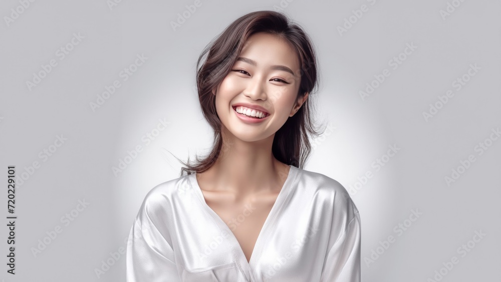 A smiling Asian woman beautifully rendered in sepia tones on an empty background, with a vintage-inspired aesthetic enhanced by sharp, defined lines Generative AI. A smiling Asian woman beautifully rendered in sepia tones on an empty background, with a vintage-inspired aesthetic enhanced by sharp, defined lines Generative AI.