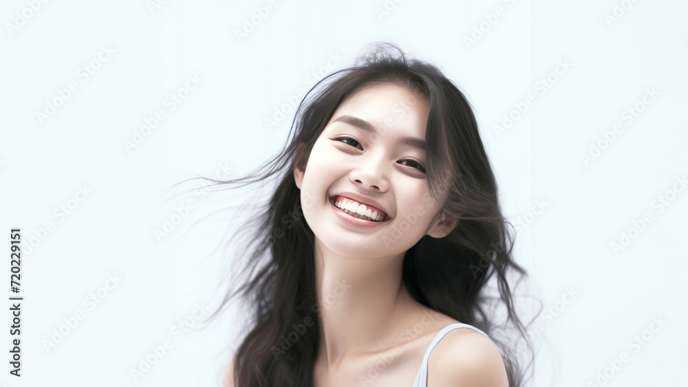 A smiling Asian woman beautifully rendered in sepia tones on an empty background, with a vintage-inspired aesthetic enhanced by sharp, defined lines Generative AI. A smiling Asian woman beautifully rendered in sepia tones on an empty background, with a vintage-inspired aesthetic enhanced by sharp, defined lines Generative AI.