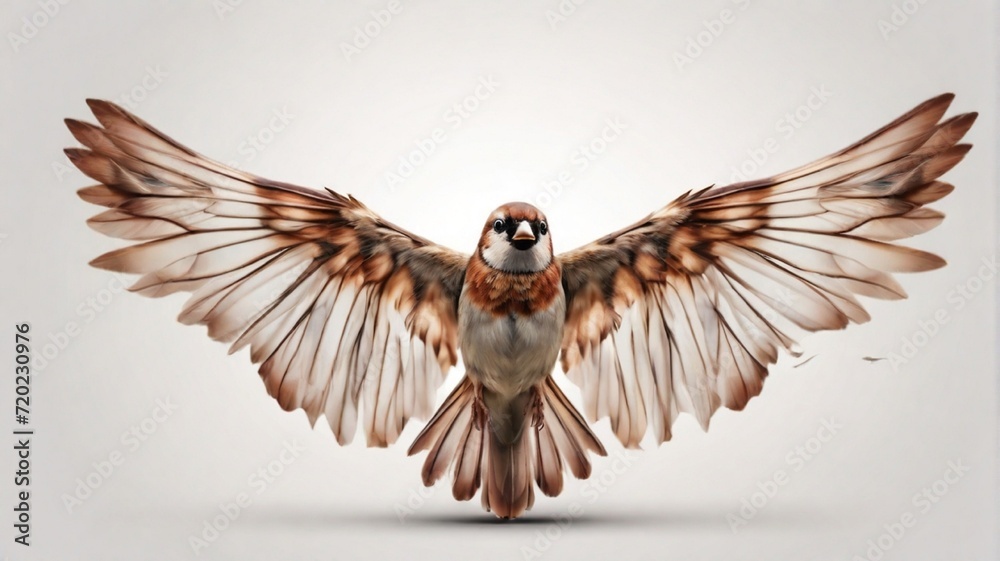 Naklejka premium sparrow wings isolated on white