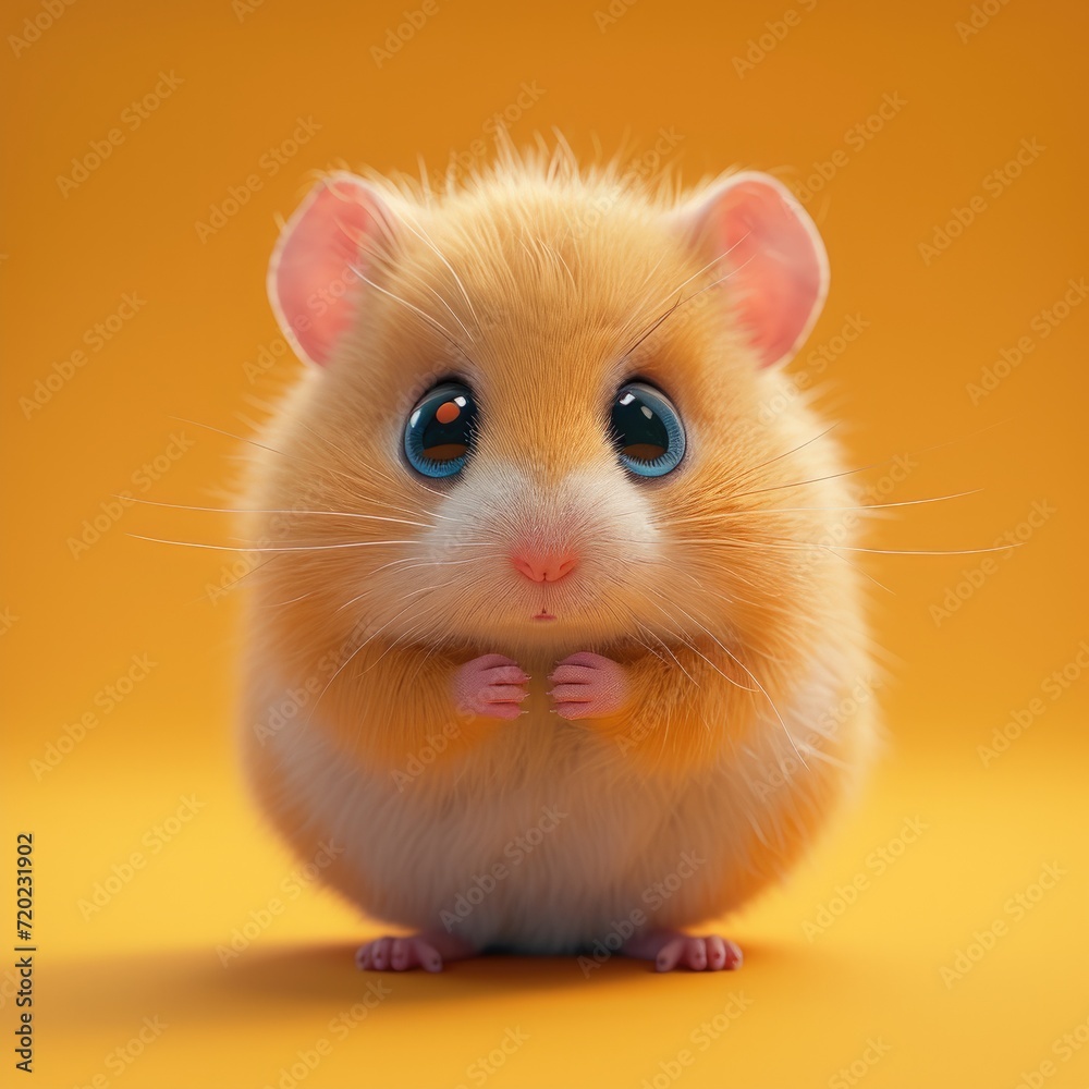 Cute Hamster, blue eyes, front view Cute Hamster, blue eyes, front view