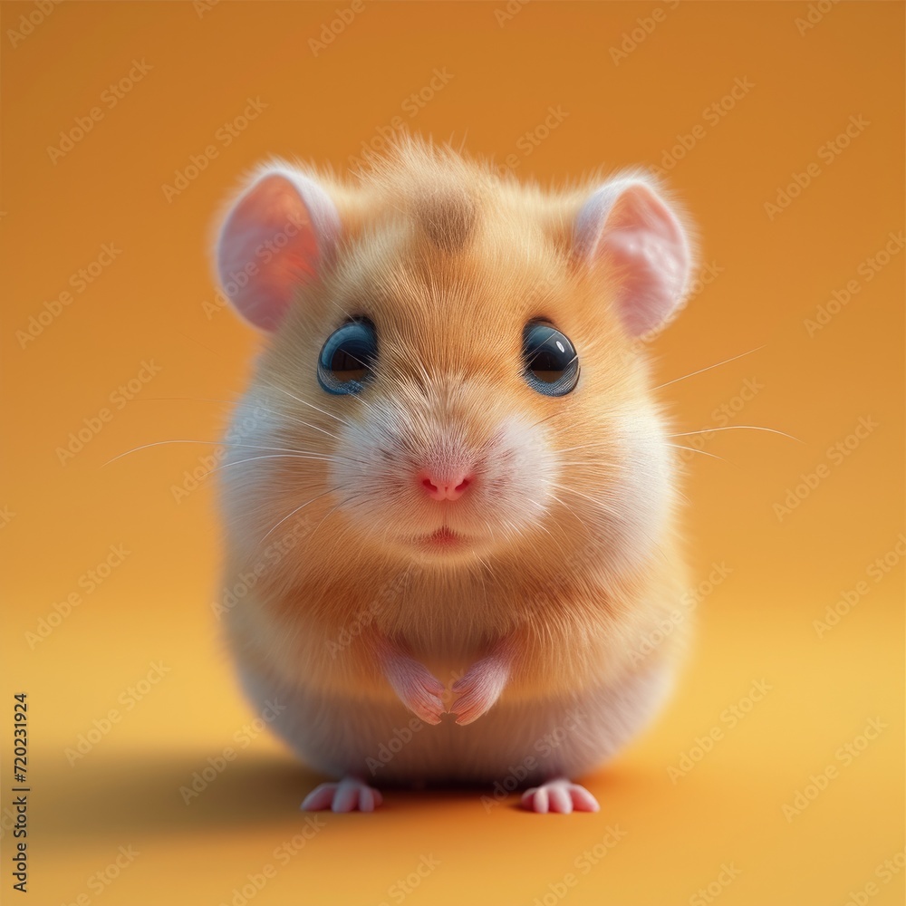 Cute Hamster, blue eyes, front view Cute Hamster, blue eyes, front view