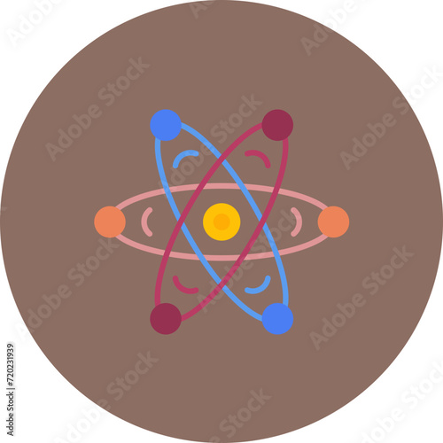 Atom icon vector image. Can be used for Chemistry.