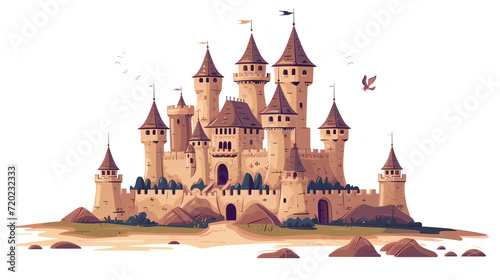 castle vector on white background