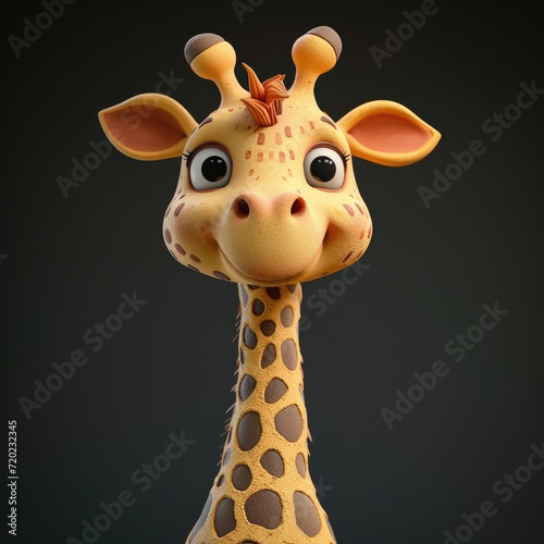 Cute Giraffe  blue eyes  front view