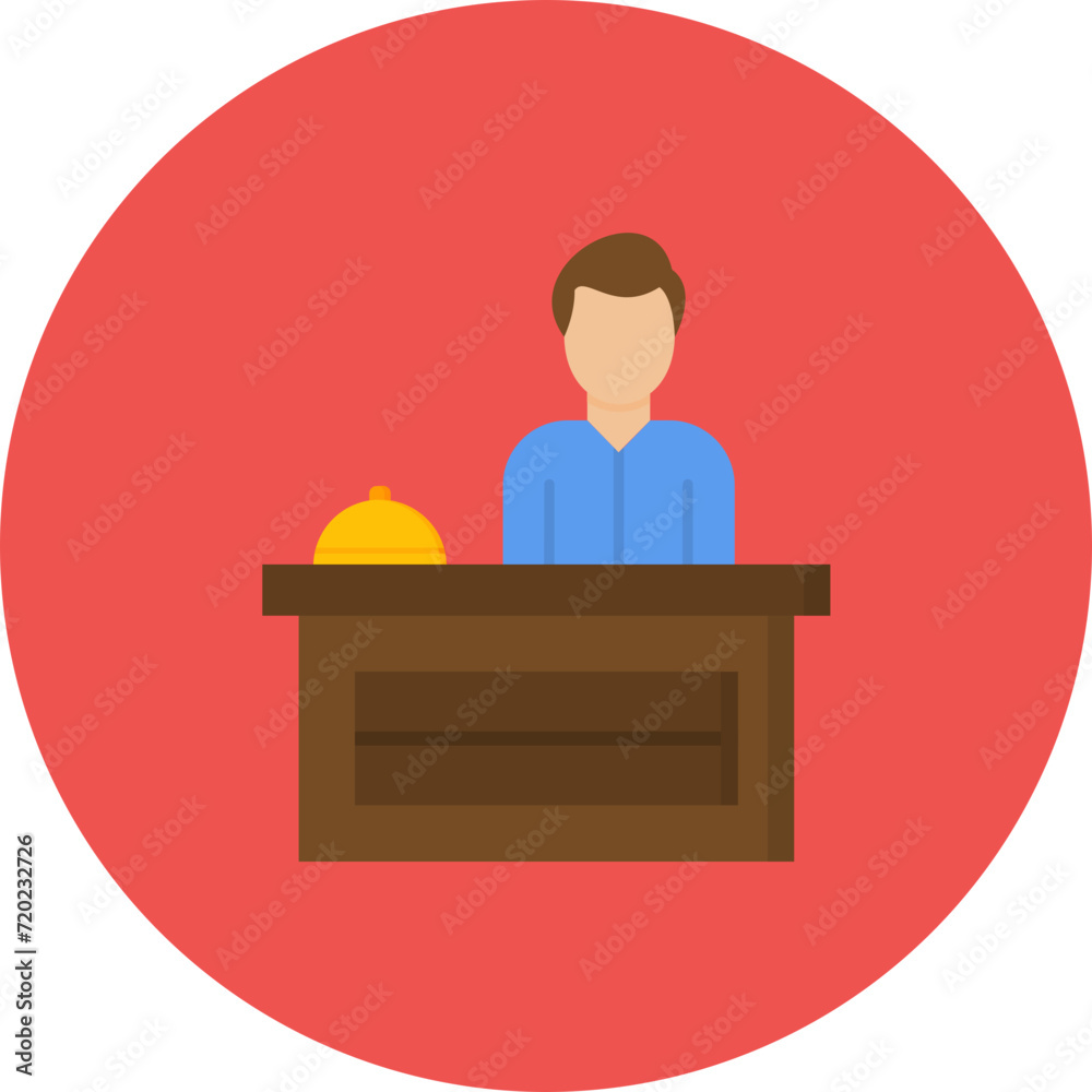 Hotel Reception icon vector image. Can be used for Hotel Management. Hotel Reception icon vector image. Can be used for Hotel Management.