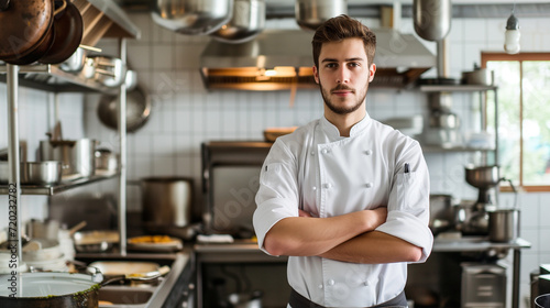 Professional chef working in restaurant kitchen