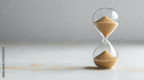 A mesmerizing sandglass counting the moments, as time slips through our fingers indoors