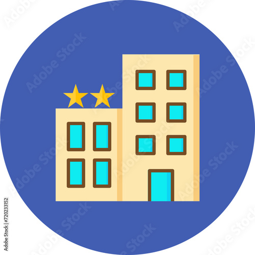 2 Star Hotel icon vector image. Can be used for Hotel Management.