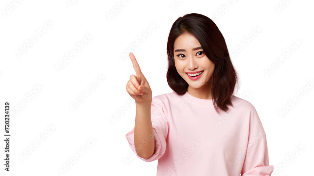young Asian woman pointing finger to her teeth,isolated on transparent and white background.PNG image. young Asian woman pointing finger to her teeth,isolated on transparent and white background.PNG image.