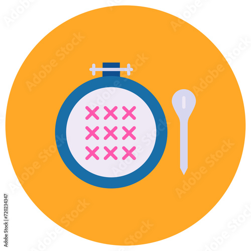 Cross Stitch icon vector image. Can be used for Sewing.