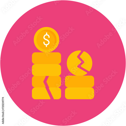 Bankrupt icon vector image. Can be used for Accounting.
