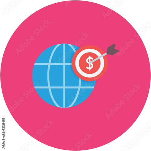 Global Target icon vector image. Can be used for SEO and SEM.