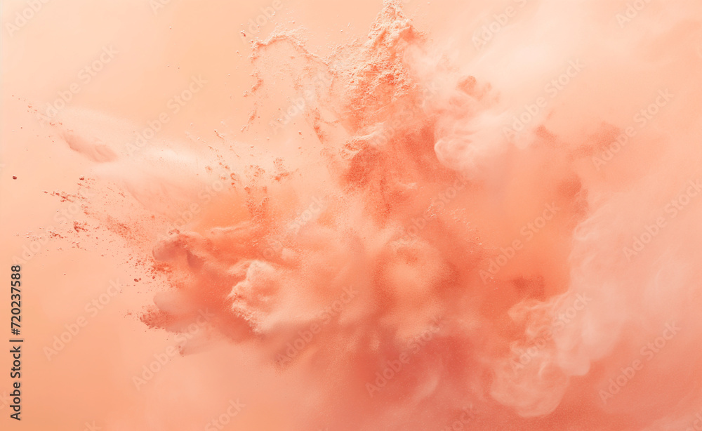 Obraz premium Peachy Elegance: Abstract Cosmetic Powder Explosion