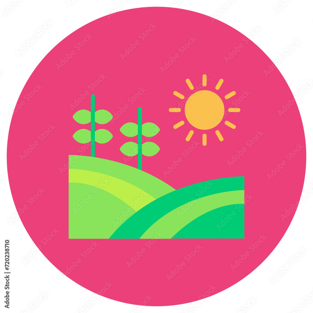 Field icon vector image. Can be used for Village.