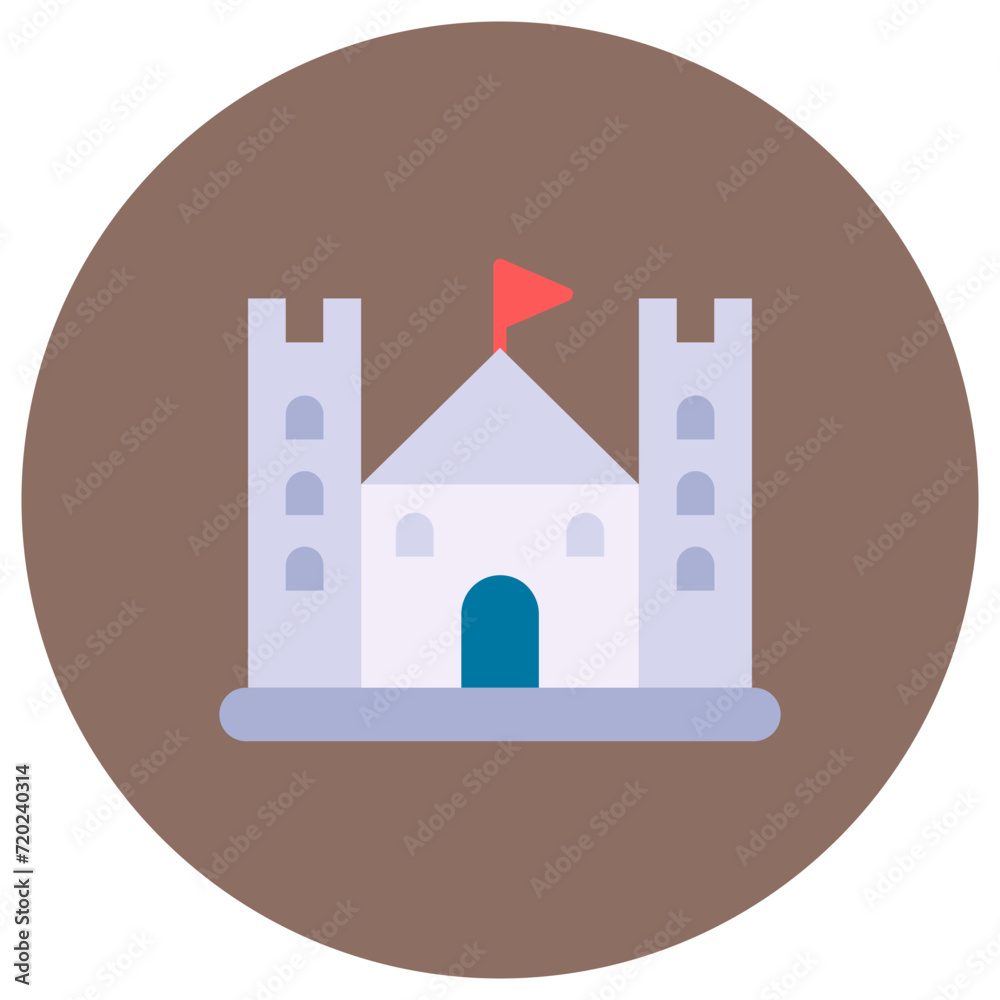 Castle icon vector image. Can be used for Kindergarten.