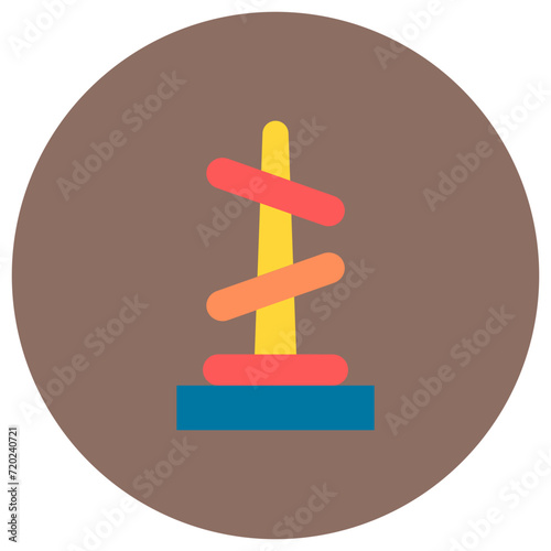 Ring Toss icon vector image. Can be used for Kindergarten.