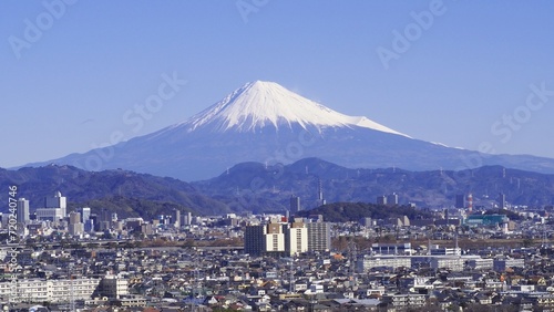＜静岡市＞富士山と静岡市街（静岡市街を一望） photo