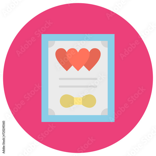 Wedding Certificate icon vector image. Can be used for Wedding.