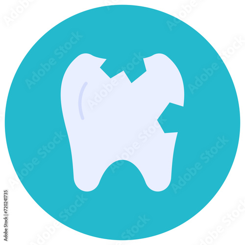 Broken Tooth icon vector image. Can be used for Dental Care.