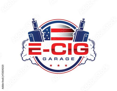 American Electronic Vaporizer Business Logo Design Template