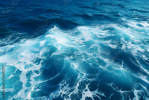 Powerful foamy sea waves ro...