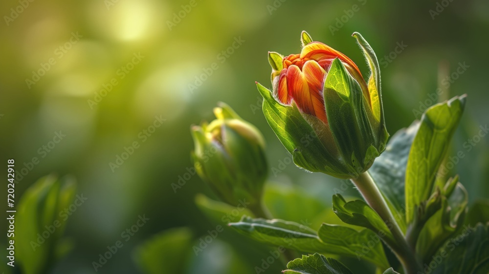 Sunlit vibrant tulip bloom with soft focus greenery in the background Sunlit vibrant tulip bloom with soft focus greenery in the background