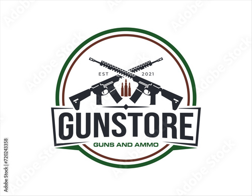 Gun Store Ammo Business Logo Design Template