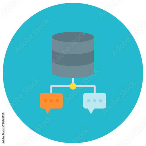 Database Chat icon vector image. Can be used for Web Hosting.