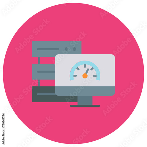 Database Speed icon vector image. Can be used for Web Hosting.