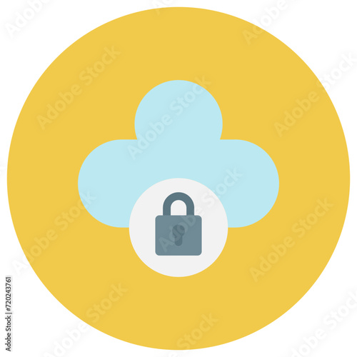 Cloud security icon vector image. Can be used for Web Hosting.
