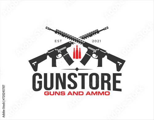 Modern Gun Store Ammo Business Logo Design Template photo