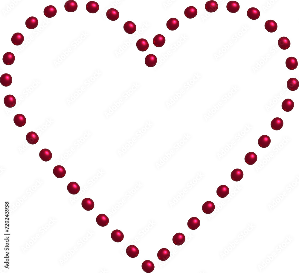 3D-Rahmen in Herzform - Herz aus roten, metallisch wirkenden Tropfen mit Lichteffekt - Symbol für Liebe, Leidenschaft, Romantik und freundschaftliche Verbundenheit - als Überlagerung, Overlay