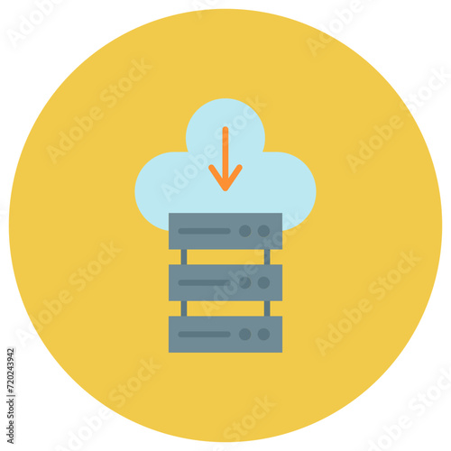 Cloud Database icon vector image. Can be used for Web Hosting.