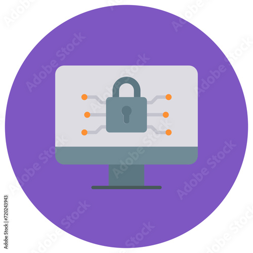 Cyber Security icon vector image. Can be used for Web Hosting.