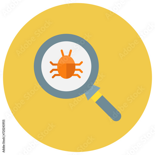 Bug Search icon vector image. Can be used for Web Hosting.