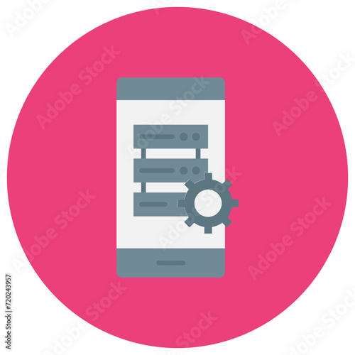 Smartphone Database icon vector image. Can be used for Web Hosting.