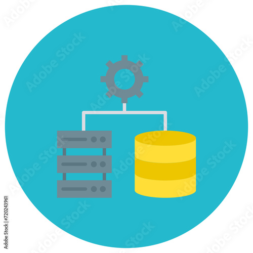 Database Settings icon vector image. Can be used for Web Hosting.