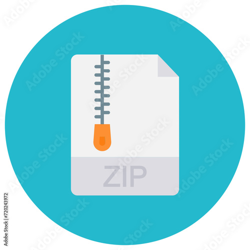Zip File icon vector image. Can be used for Web Hosting.