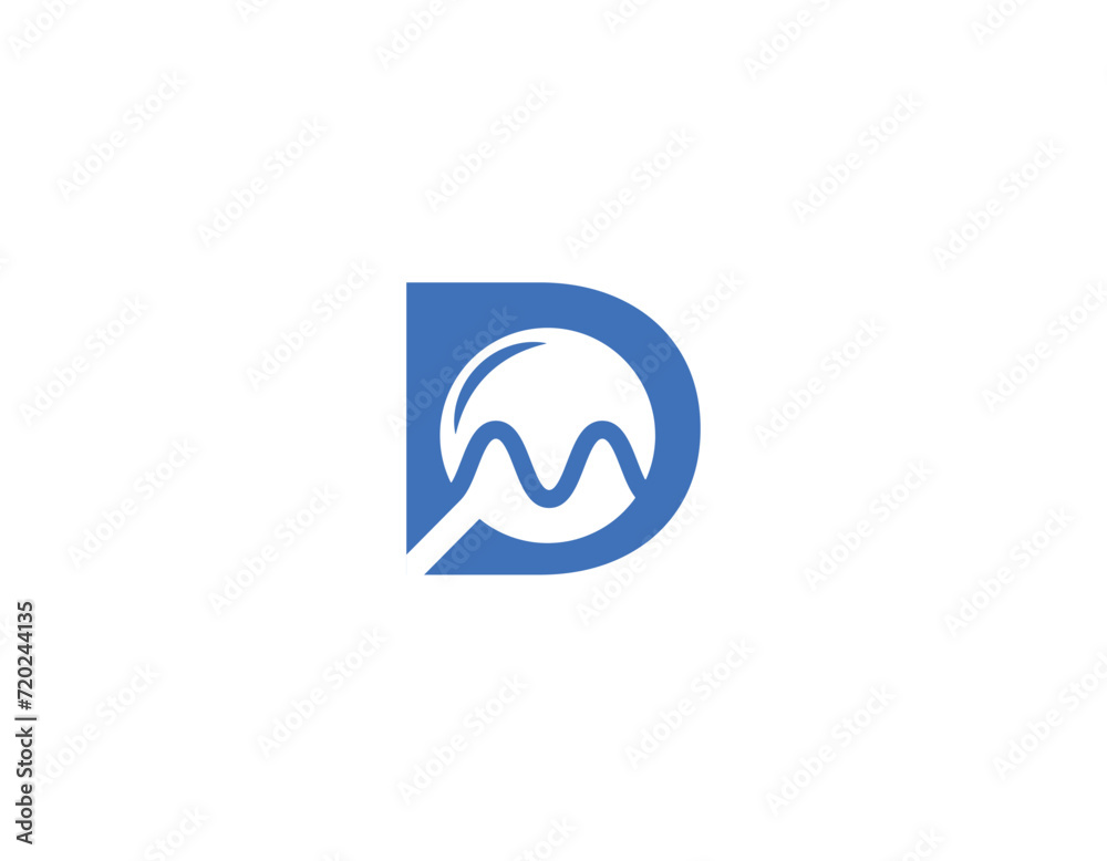 Simple Magnifying Glass Letter D Logo Design Template Simple Magnifying Glass Letter D Logo Design Template