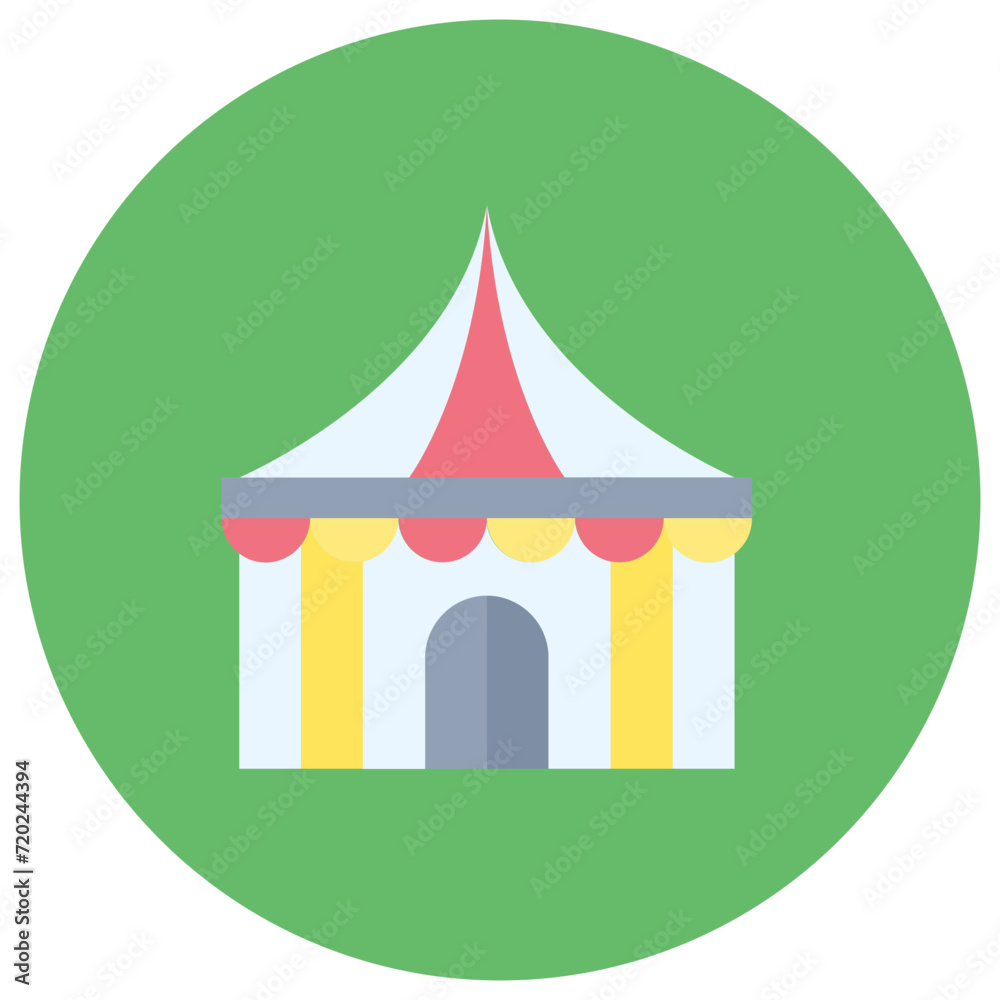 Circus Tent icon vector image. Can be used for City Elements.