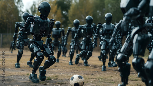 Cinematic photograph of robot playing soccer AI. Smart robots. Future. © MadSwordfish