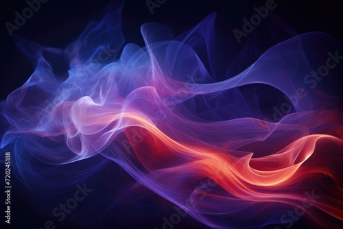 Abstract music illustration with colored sound wave and smoke