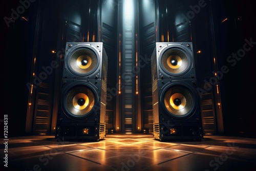 Highend loudspeakers for recording studio, home theater, and concerts. photo