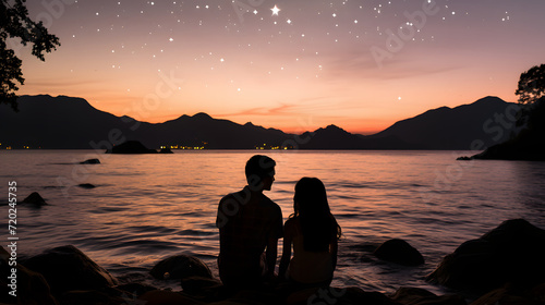 A loving couple is having f...