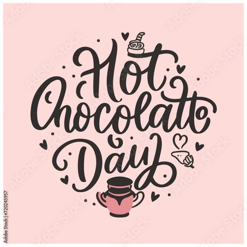 national hot chocolate day typography   national hot chocolate day lettering   national hot chocolate day