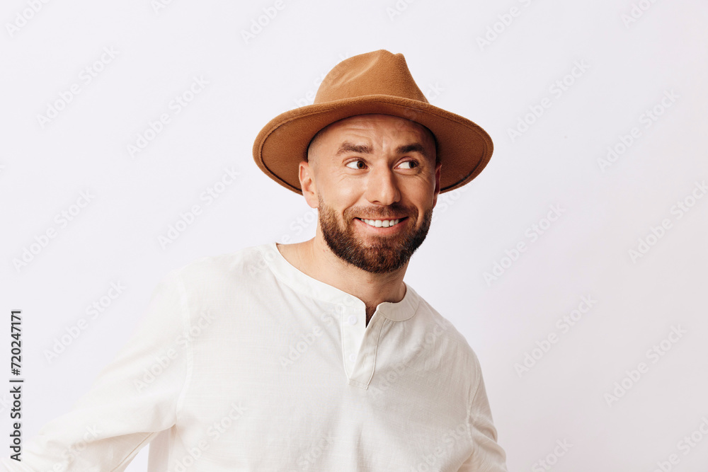 Beard men men casual person isolated adult background handsome face portrait background happy young