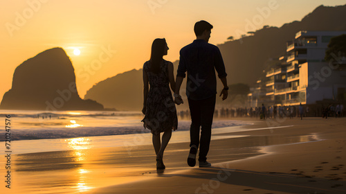 A loving couple is having f...