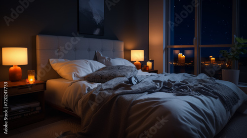 Bedroom interior for modern & loft - 3D render 
