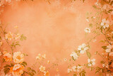 Peach Paradise: Floral Elegance on Ornate Background